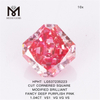 Diamante de laboratorio VS1 VG VG VS HPHT, CUADRADO DE 1,04 CT, ROSA MORADO PROFUNDO VS1 VG VG VS HPHT, diamante de laboratorio LG537235223 