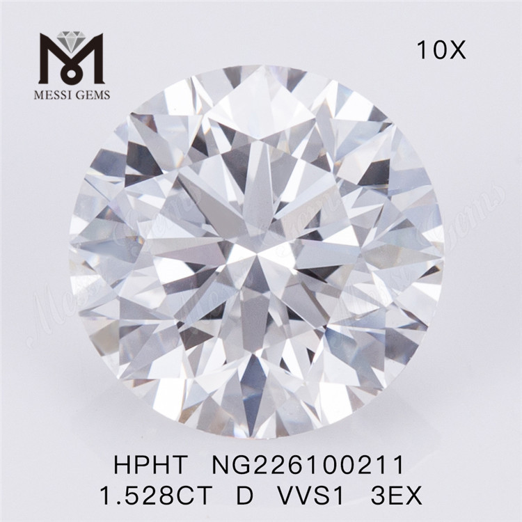 1.528 quilates D VVS1 3EX Corte redondo diamantes cultivados en laboratorio precio de fabricante en oferta