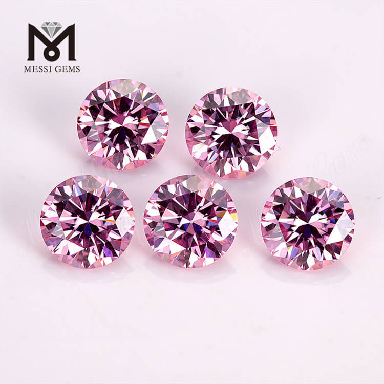 Certificado GRA Calidad superior 1 quilate Precio al por mayor Piedra preciosa de forma redonda de moisonita rosa para joyería