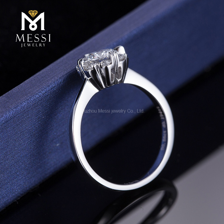 Oro blanco de 18k 0.56ct D VVS2 anillo de diamantes de laboratorio platino boda anillo de diamantes hecho por el hombre