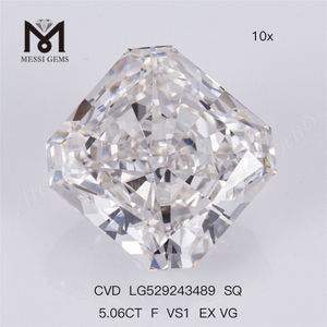 5.06CT F VS1 EX VG CVD SQ diamantes cultivados en laboratorio 5 quilates Alta calidad 