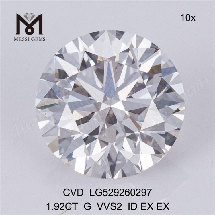 Venta de diamantes sueltos de laboratorio G de 1,92 quilates vvs diamante redondo ID creado en laboratorio de 1,5 quilates en oferta