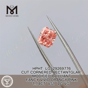 1.14CT RECTANTGLAR CORTE ROSA VS1 VG VG LG529269776 diamante de laboratorio HPHT