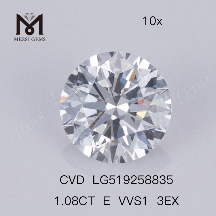 1.08CT E VVS1 diamante artificial barato 3EX diamantes sintéticos sueltos CVD