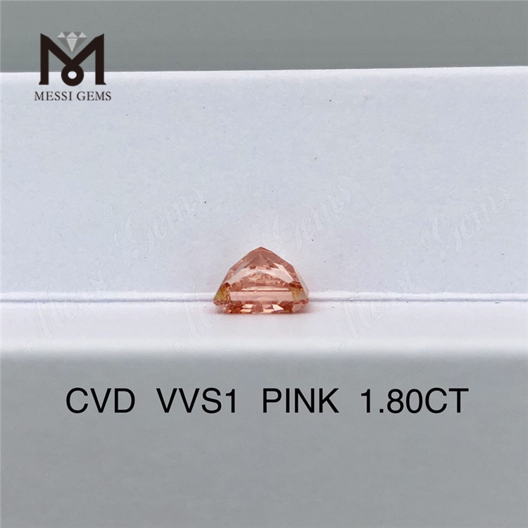Diamante cvd de corte radiante de 1,80 quilates, diamante de laboratorio suelto barato rosa elegante, venta al por mayor