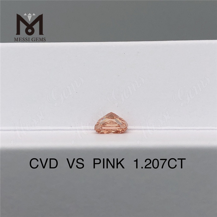 Diamante de laboratorio de talla cojín de 1,207 quilates diamante de cojín cvd rosa elegante en oferta