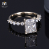 6 * 8 mm DEF moissanite 18k anillo de bodas de oro blanco anillo de compromiso personalizado moissanite