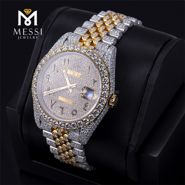 Reloj de diamantes Moissanite, relojes deportivos para hombre de negocios, relojes suizos para marido