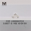 3.53CT G VS2 ID EX EX Diamante cultivado en laboratorio Diamantes sintéticos sueltos de corte redondo IGI
