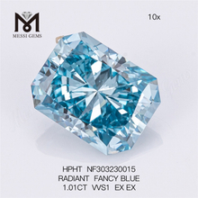 1.01CT VVS1 RADIANT FANCY BLUE diamante cultivado en laboratorio HPHT NF303230015