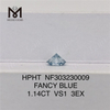 1.14CT VS1 3EX FANCY BLUE diamante de laboratorio redondo suelto HPHT NF303230009