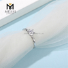Anillo de plata de ley 925 con diamante moissanite de 2 quilates para boda