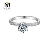 precio al por mayor joyería 18K chapado en oro moissanite anillo de plata moissanite