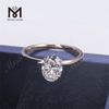 Anillo de bodas con solitario de compromiso en oro rosa de 18 k con diamantes de laboratorio de 1,39 quilates