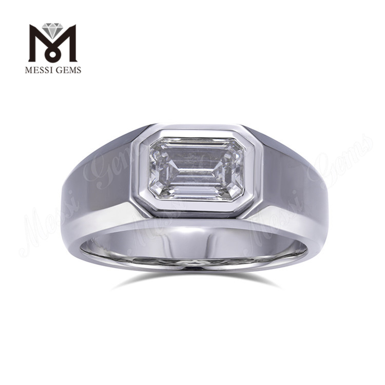 Anillos de compromiso de talla esmeralda con diamantes cultivados en laboratorio IGI de color E de 1 ct