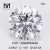  3.04CT D VS1 ID EX EX diamante cultivado cvd redondo LG594324449