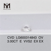 3CT E VVS2 EX para Cvd ovalado en diamante LG600314843 Todas sus necesidades de joyería 丨Messigems