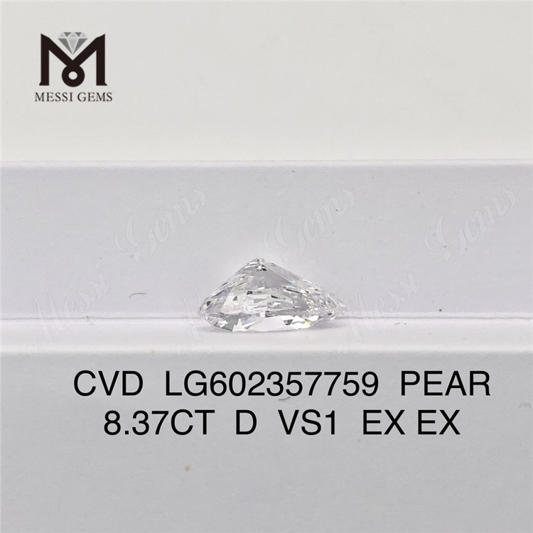 8.37CT D VS1 PEAR Diamante cvd cultivado en laboratorio de 8ct Ético y asequible LG602357759丨Messigems