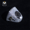 Los anillos CD Hiphop con diamantes de laboratorio de oro blanco de 18 quilates para hombres hacen una declaración de moda audaz