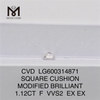 1.12CT F VVS2 Cojín CVD Precio de diamante cvd de 1 quilate 丨Messigems LG600314871