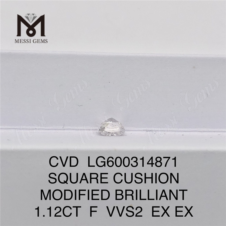 1.12CT F VVS2 Cojín CVD Precio de diamante cvd de 1 quilate 丨Messigems LG600314871