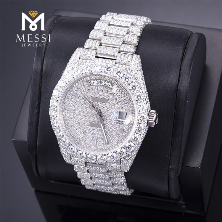 reloj vvs moissanita de oro y diamantes