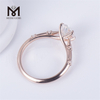 anillo de oro rosa de boda personalizado anillo ovalado de diamantes cultivados en laboratorio IGI