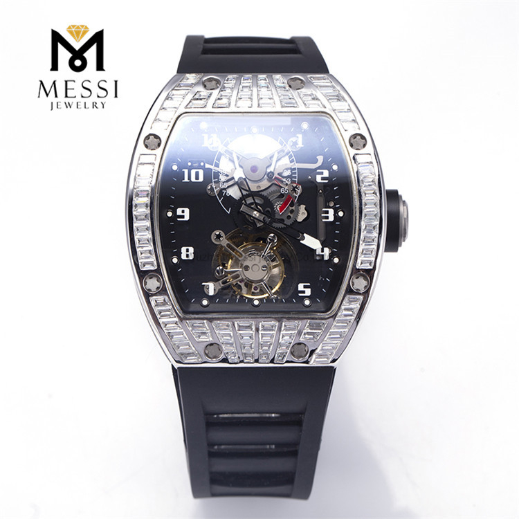 Los relojes de encargo al por mayor de los hombres helados hacia fuera el reloj para hombre de Moissanite de la moda de Moissanite