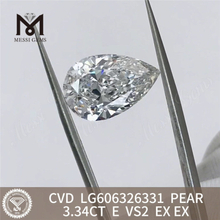 Diamante de deposición química de vapor 3.34CT E VS2 PS para todas sus necesidades de joyería LG6063263