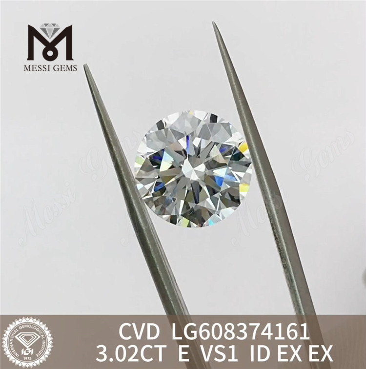 3.02CT E VS1 Precio de diamante cvd de 3 quilates para revendedores y diseñadores de joyas 丨Messigems LG608374161