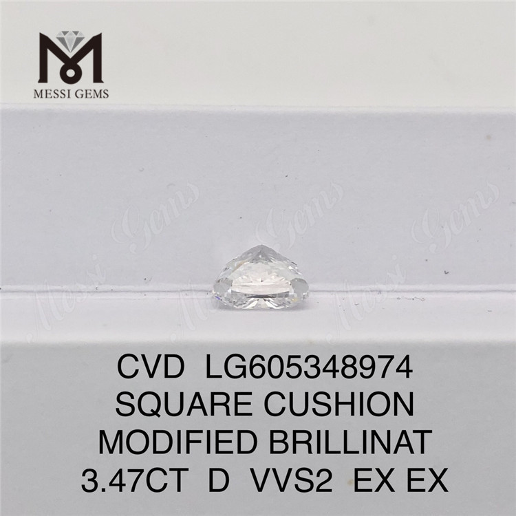 3.47CT D VVS2 COJÍN Diamantes certificados IGI VVS revelando el brillo de la calidad VVS 丨Messigems LG605348974 
