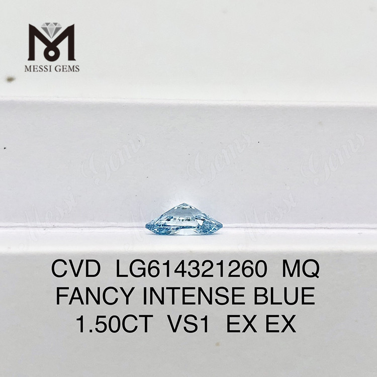 1.50CT diamantes cultivados por el hombre MQ VS1 FANCY INTENSE BLUE丨Messigems CVD LG614321260 