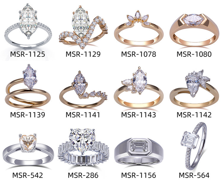 Anillo de diamante de corazón de 2 quilates de joyas de oro de 14k y 18k para novia 