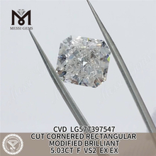 5.03ct rectangular f vs2 ex ex cvd diamante simulado lg577397547