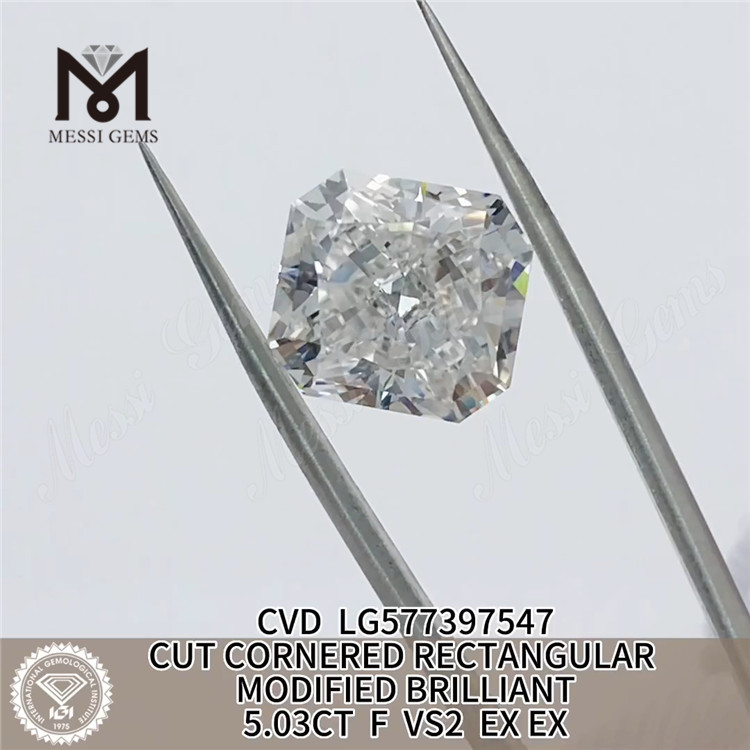5.03ct rectangular f vs2 ex ex cvd diamante simulado lg577397547